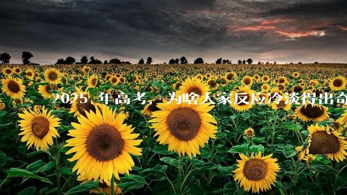 2025 年高考，为啥大家反应冷淡得出奇？