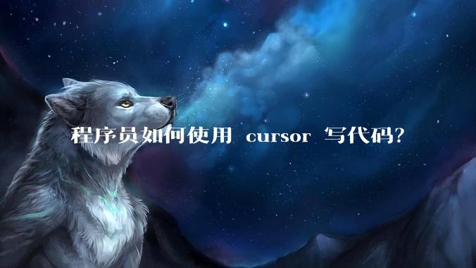 程序员如何使用 cursor 写代码？